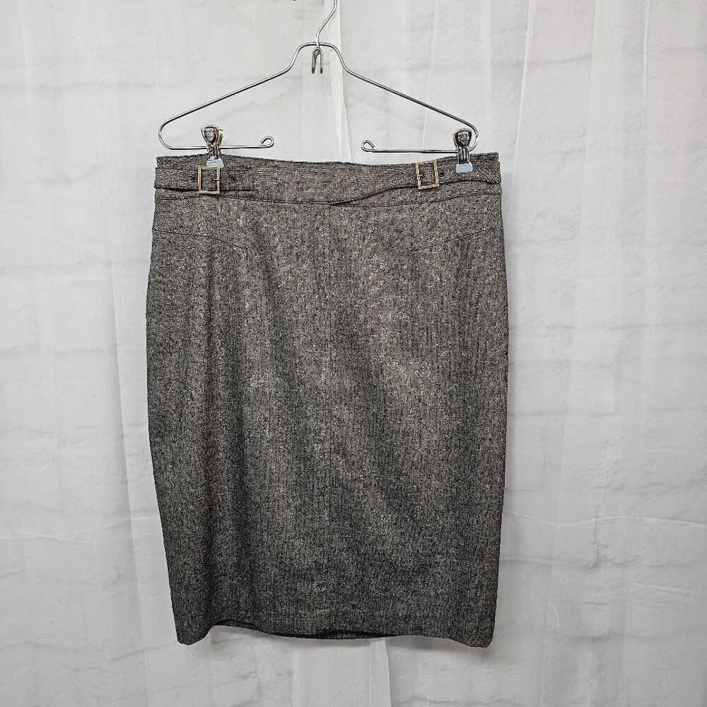 Ann Taylor Skirt Brown Tweed Business Office Wool Blend 12 NWT